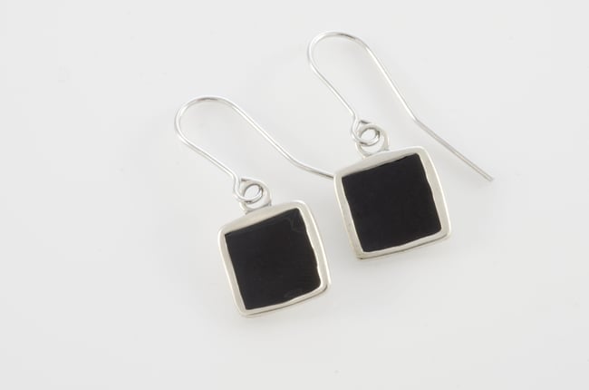 Square Silver Earrings- Various colors