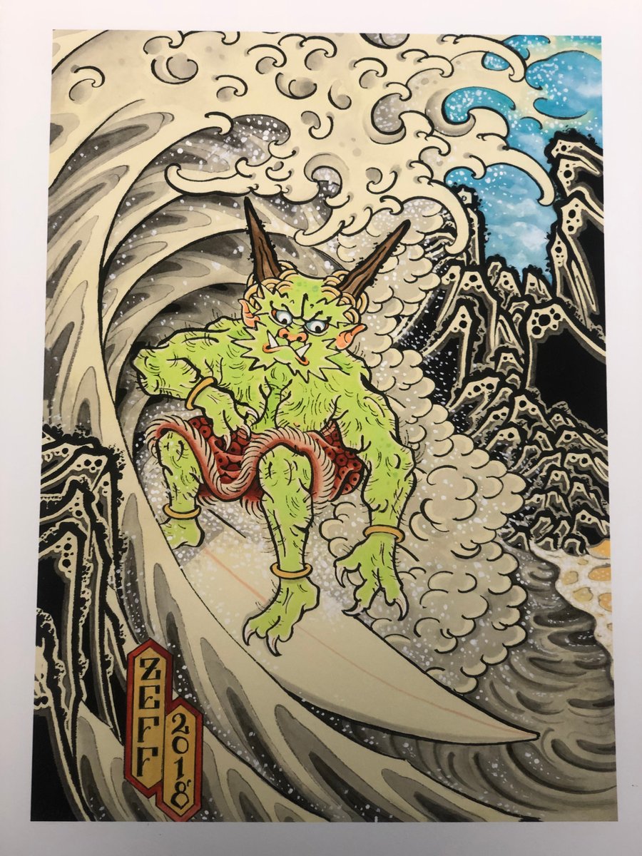 鬼 ONI From file 10インチレコード Green surfing oni print | julianzeff