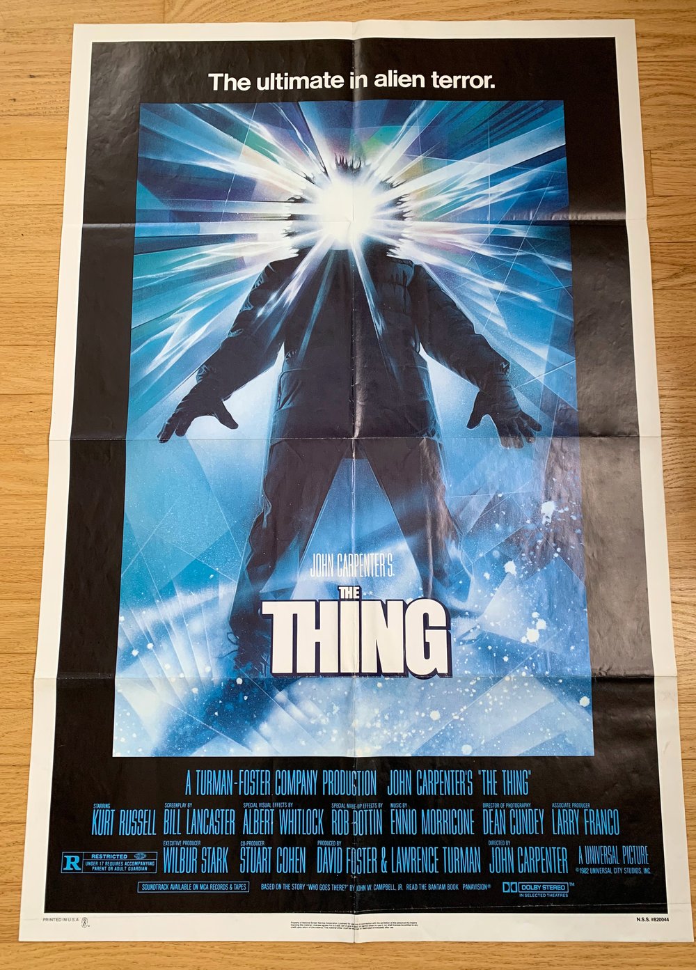 1982 THE THING Original U.S. One Sheet Movie Poster