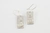 Rectangle Earrings with Circles-white