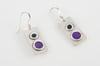 Rectangle Earrings with Circles-black&purple