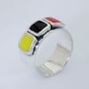 Three Squares Ring-red,black&yellow