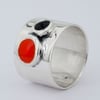 Wide Two Circles Ring-red&black