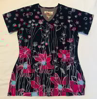 Image 1 of Flower Field Scrub Top 