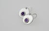 Round Earrings with Detail-purple