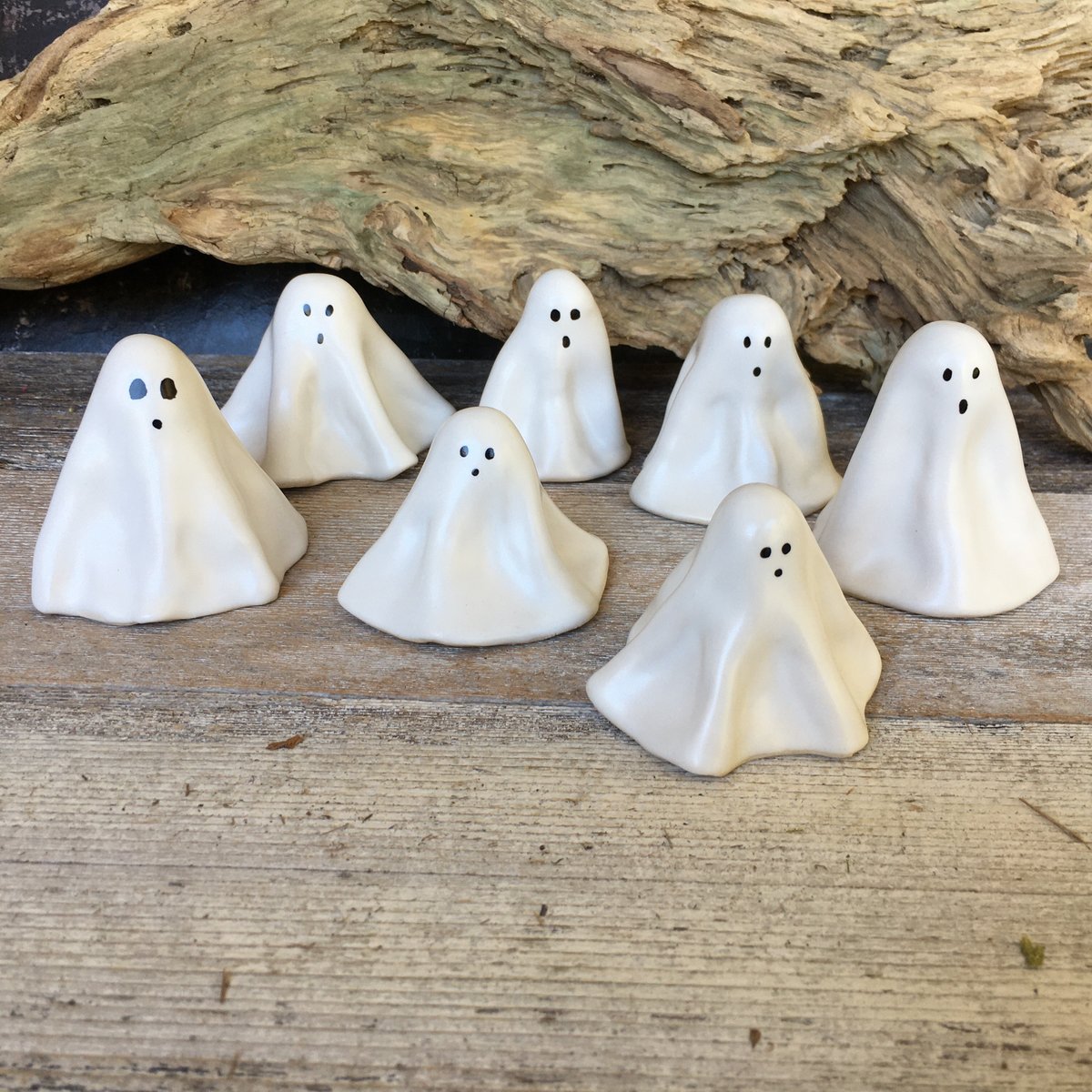 Small spooky ceramic ghost. Haunted family. Handmade Halloween ...
