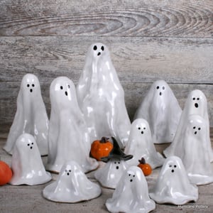 Image of Medium Spooky Ghost. Handmade Ceramic Spirit. Ghost Figure for Home Decor