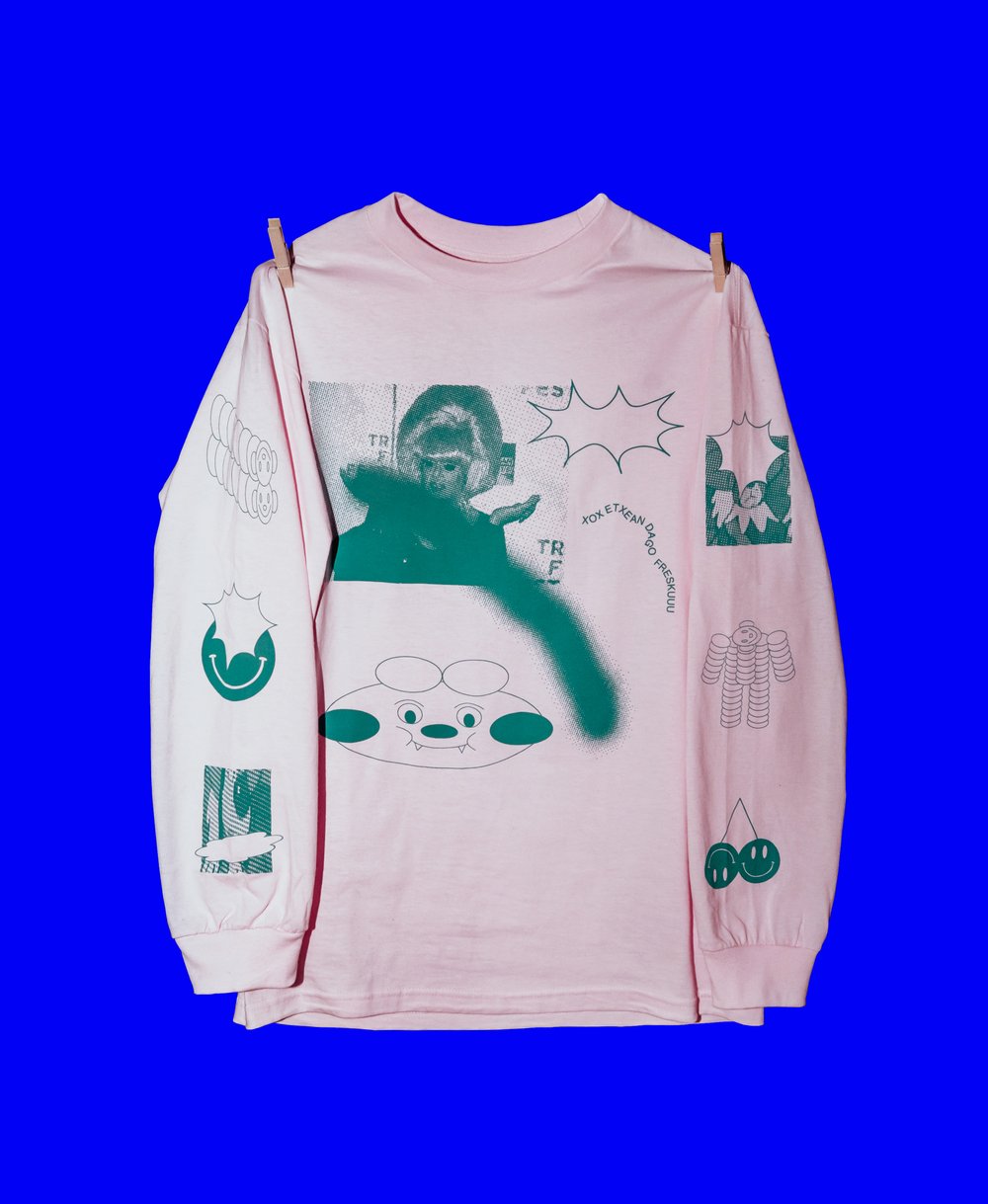 Image of XOX & Grip Face T-Shirt Pink Limited Edition