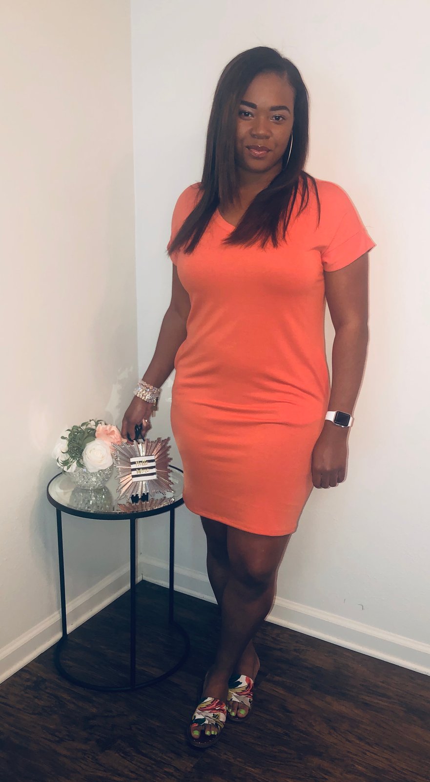 orange tshirt dress