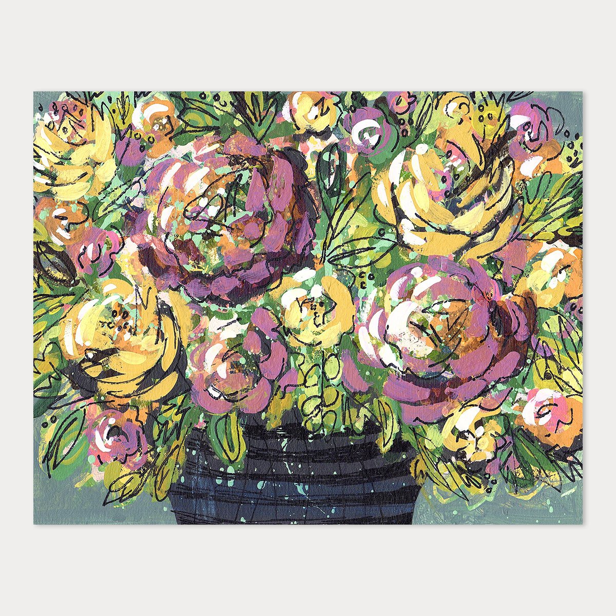 Image of 8x10 Art Print - The One with the Purple and Yellow Flowers