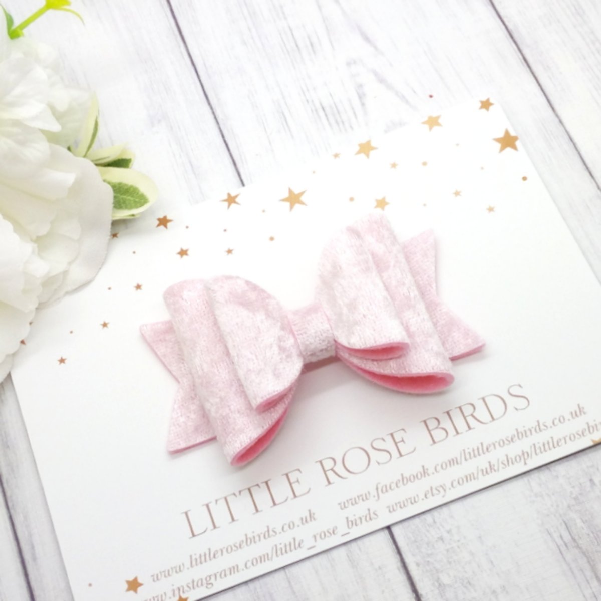 Image of Pink Velvet Bow - Choice of Headband or Clip