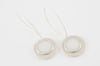 Double Rounded Silver Earrings White