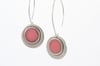 Double Rounded Earrings- pink
