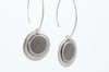Double Rounded Silver Earrings Grey