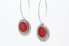 Double Rounded Earrings-red