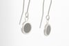 Small Round Silver Earrings Grey