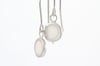 Small Round Silver Earrings White