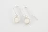 Small Round Silver Earrings White
