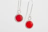Small Round Earrings-red 