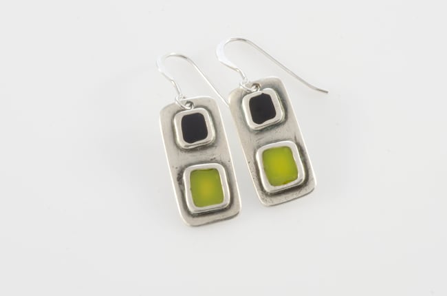 Square Silver Earrings 