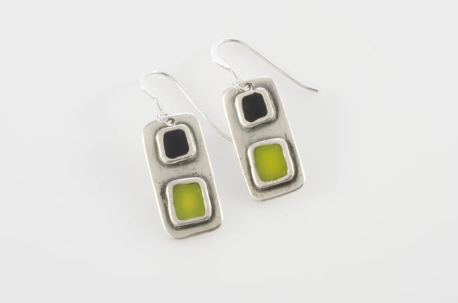 Square Silver Earrings 