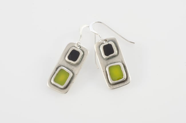 Square Silver Earrings 