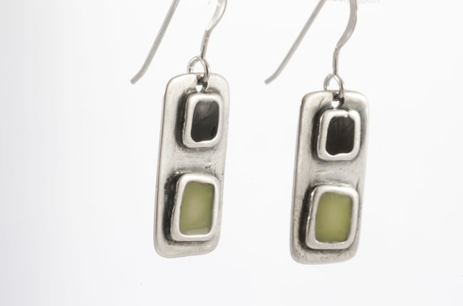 Square Silver Earrings 