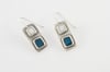 Square Silver Earrings Turquoise and White