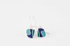  Fluid Lines Silver Earrings in Green, Blue and Turquoise
