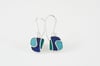  Fluid Lines Silver Earrings in Green, Blue and Turquoise