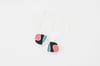 Fluid lines earrings-turquoise,black,pink