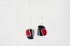 Fluid Lines Earrings-red,black&grey
