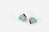 Fluid Lines Silver Earrings in Black, Grey and Turquoise