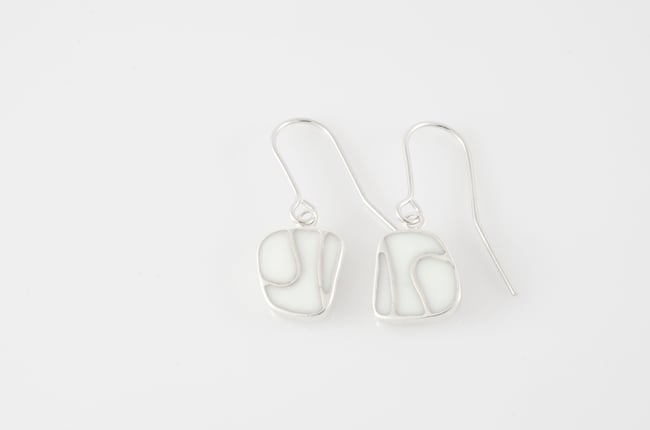 Fluid Lines Silver Earrings 