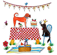 Doggie Picnic Greeting Card