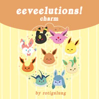 Eeveelutions Acrylic Ring Charm and Sticker Pack - Pokemon