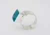 High Square Silver Ring- Teal