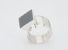 High Square Silver Ring - Grey