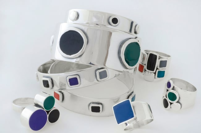 Wide Silver Cuff with Circles