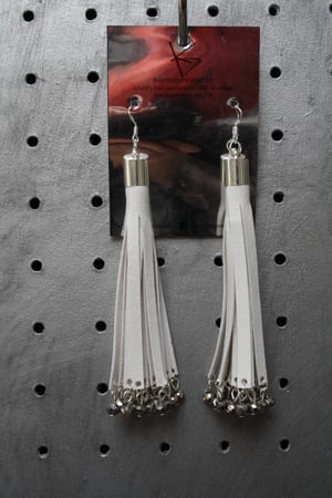 Image of White Tassel Earrings