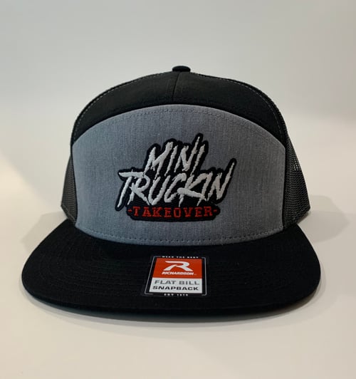 Image of Grey/Black 7 panel Trucker