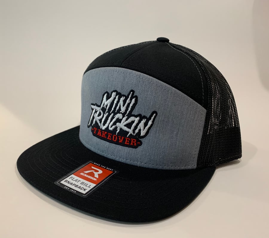Image of Grey/Black 7 panel Trucker