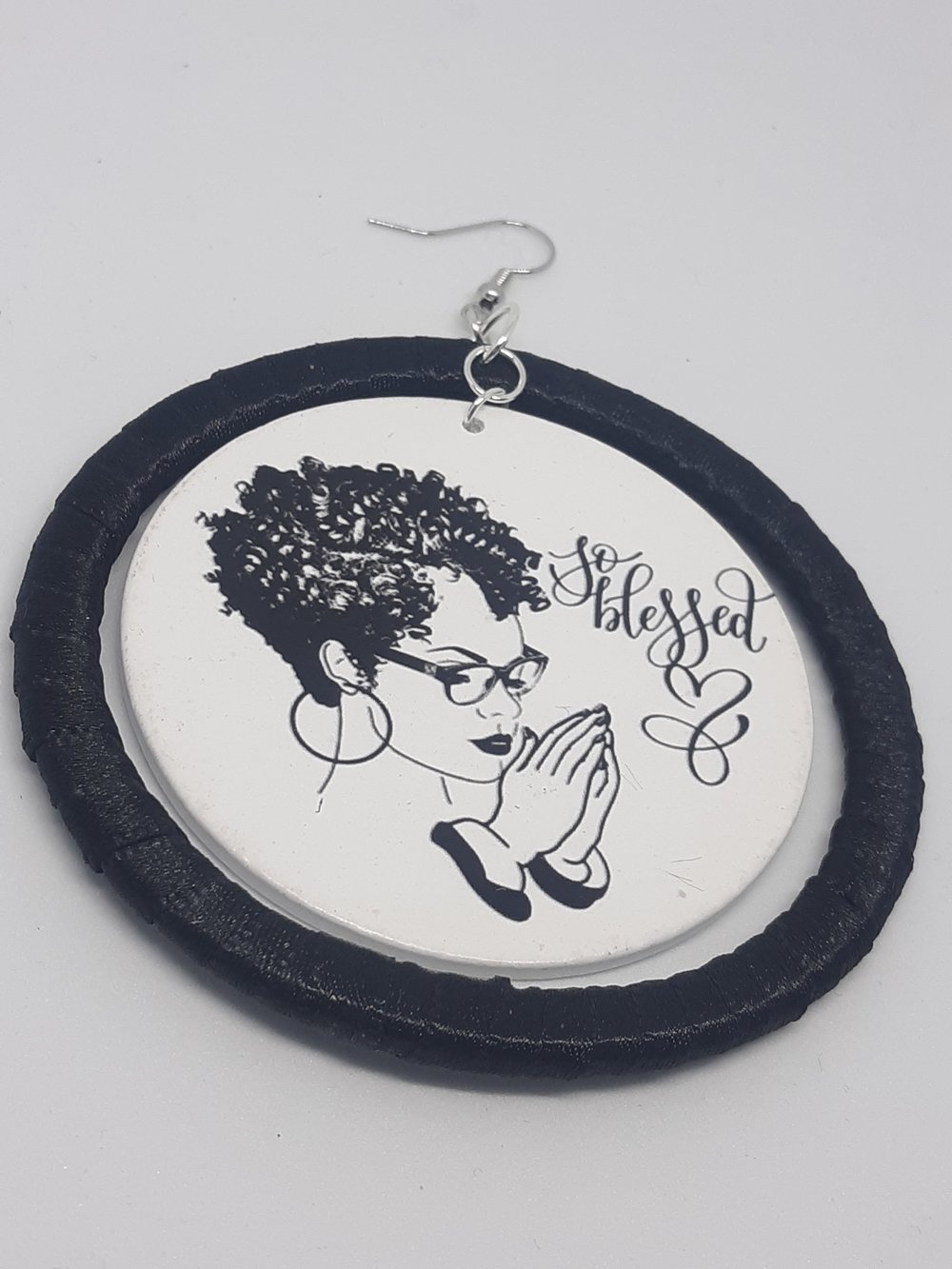 Image of To Blessed Black Ribbon and Wood Hip Hop, Nubian Queen Earrings