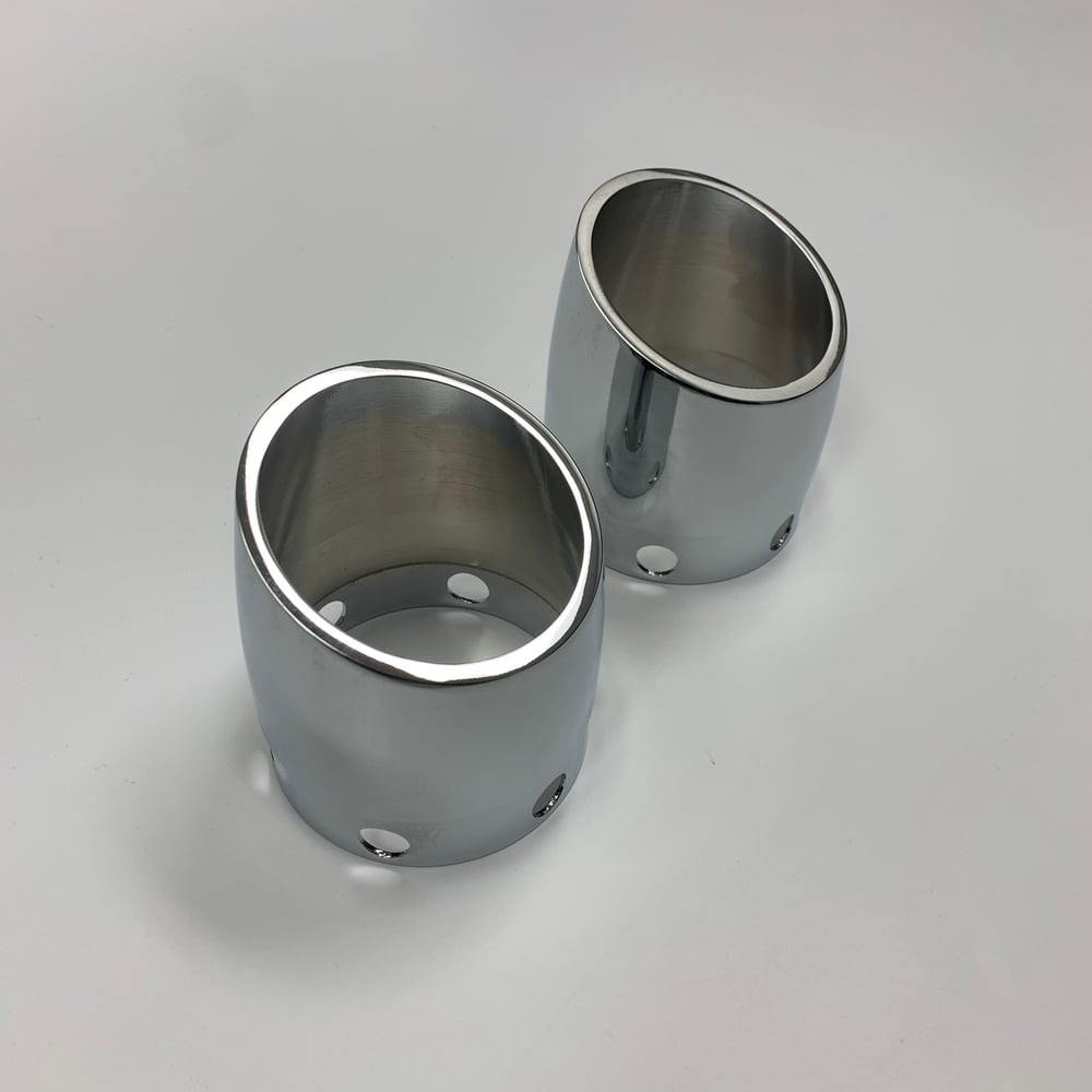 Image of Slash Cut Exhaust Tips (for 3-1/2" Harley Davidson Touring & Softail Exhaust)