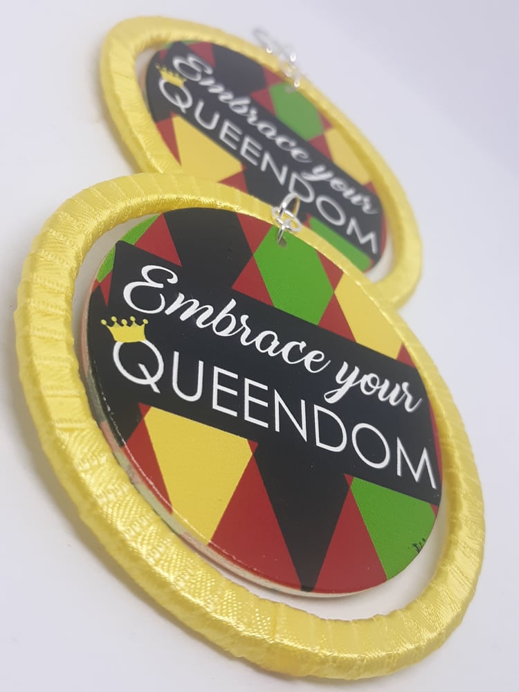 Image of Embrace your Queendom, Yellow Ribbon and Wood Black Pride Earrings