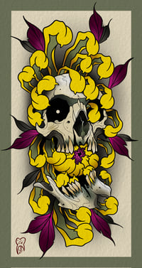 Skull and Yellow Mum