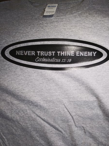 Image of Never trust thine enemies with Fringes (blue black and white shirts)
