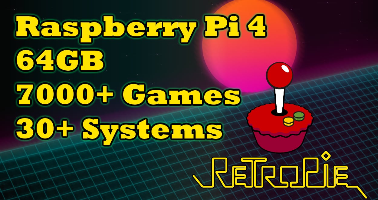 Image of 64GB Raspberry Pi 4 Micro SD Card w/ 7,347 Games on 30+ Systems