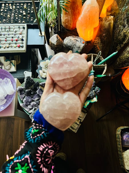 Image of Large Puff Rose Quartz Heart