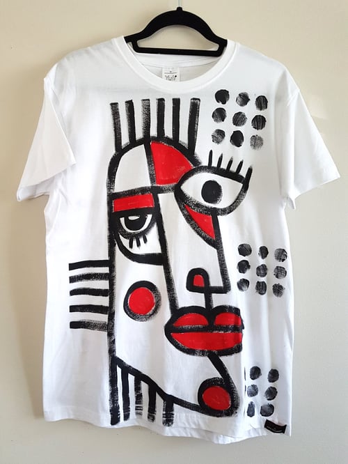 Image of #3 hand painted white t-shirt